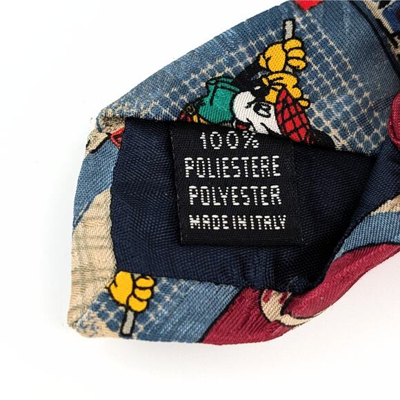 Vintage Mickey Unlimited Mickey Mouse Tie 90s Golf Motif Made in Italy Disney - Picture 6 of 8